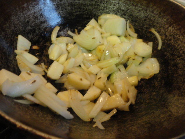 Saute onion 