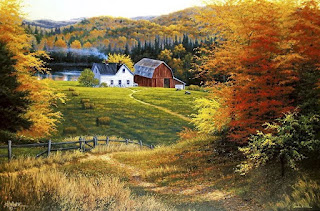 paisajes-con-casas-de-campo-realistas-pinturas vistas-casas-campos