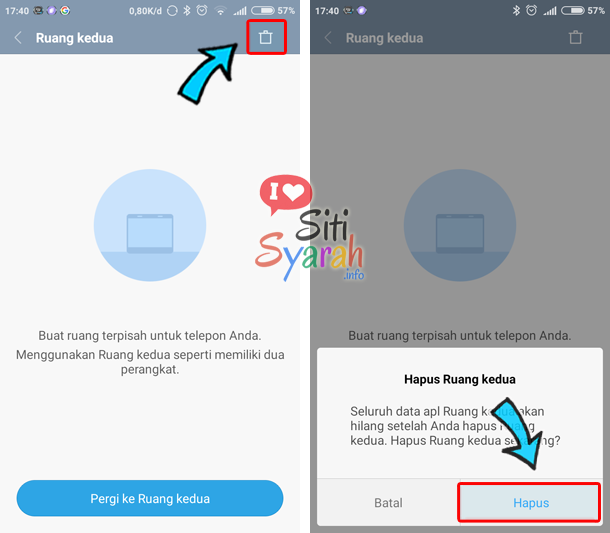 Menghapus Second Space atau Ruang Kedua Pada MIUI 8