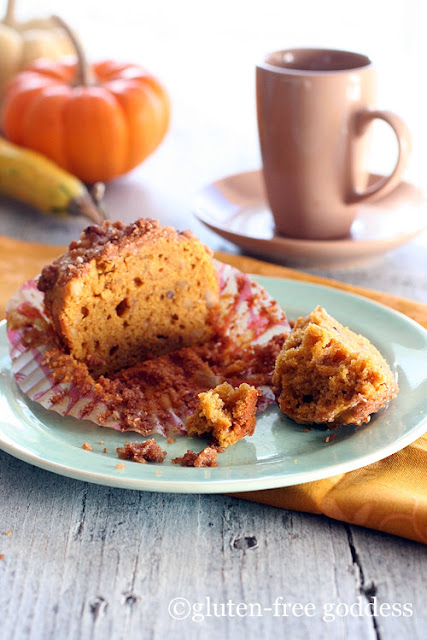 Gluten-Free Goddess Pumpkin Streusel Muffins