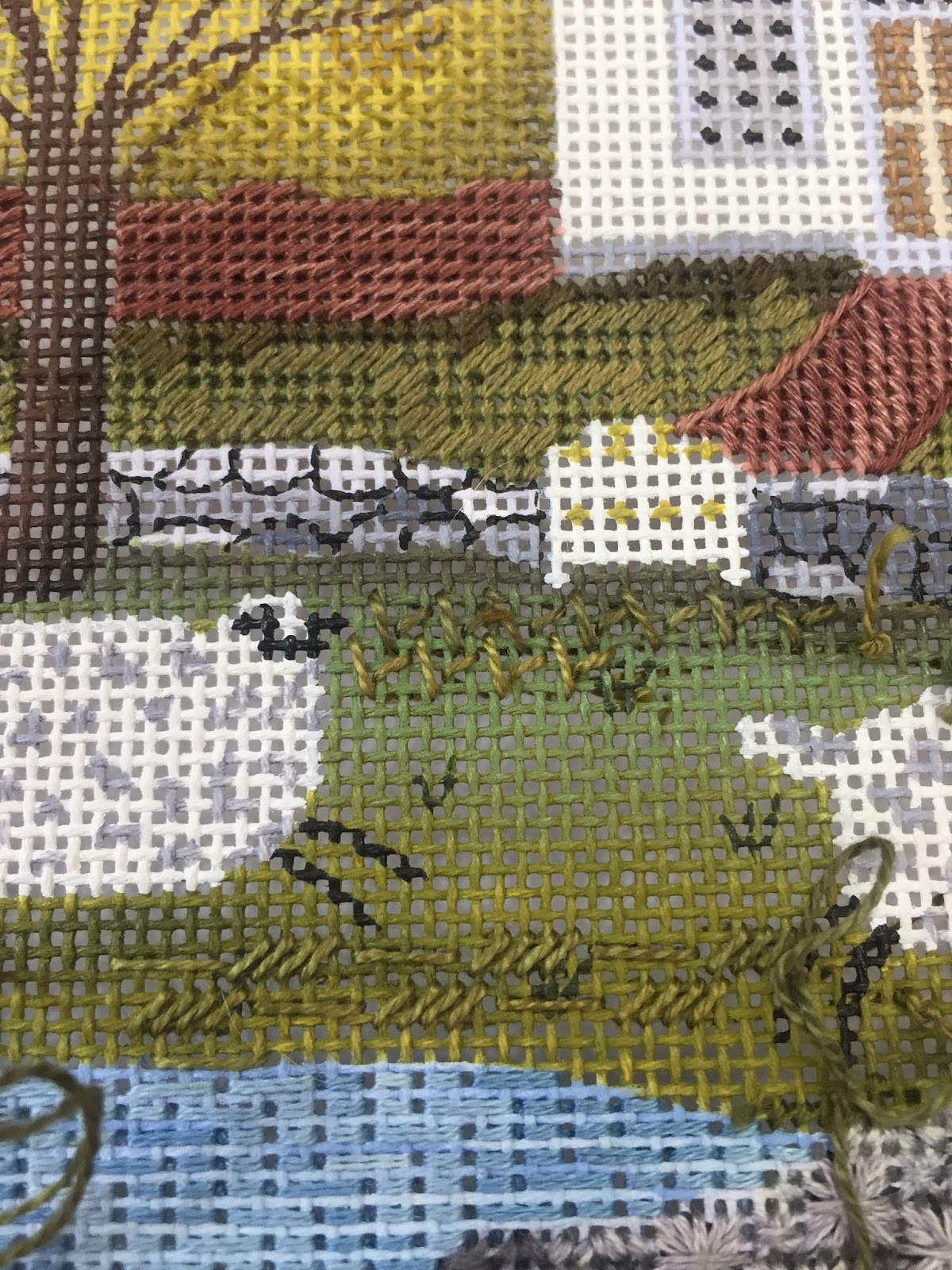 steph's stitching Grass Stitches on the White Farm