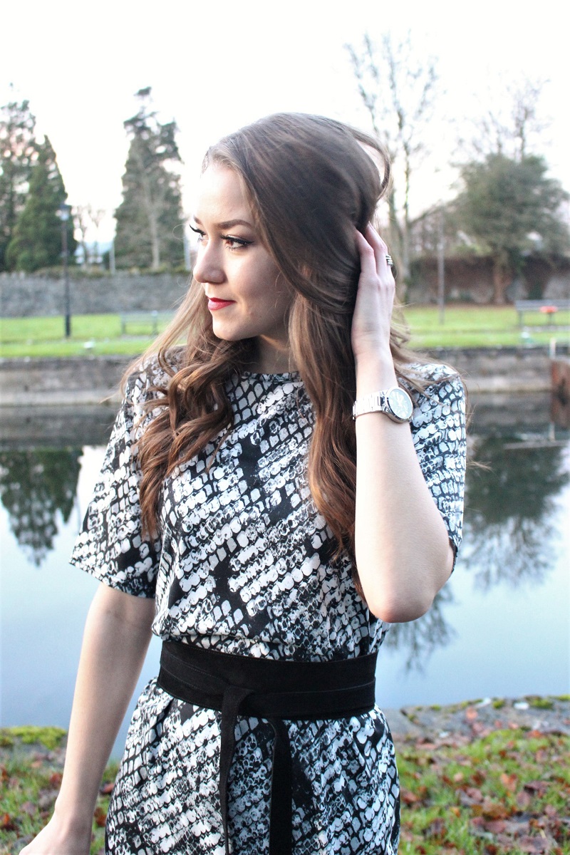 t shirt dress and over the knee boots