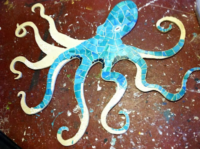 mosaic octopus in progress
