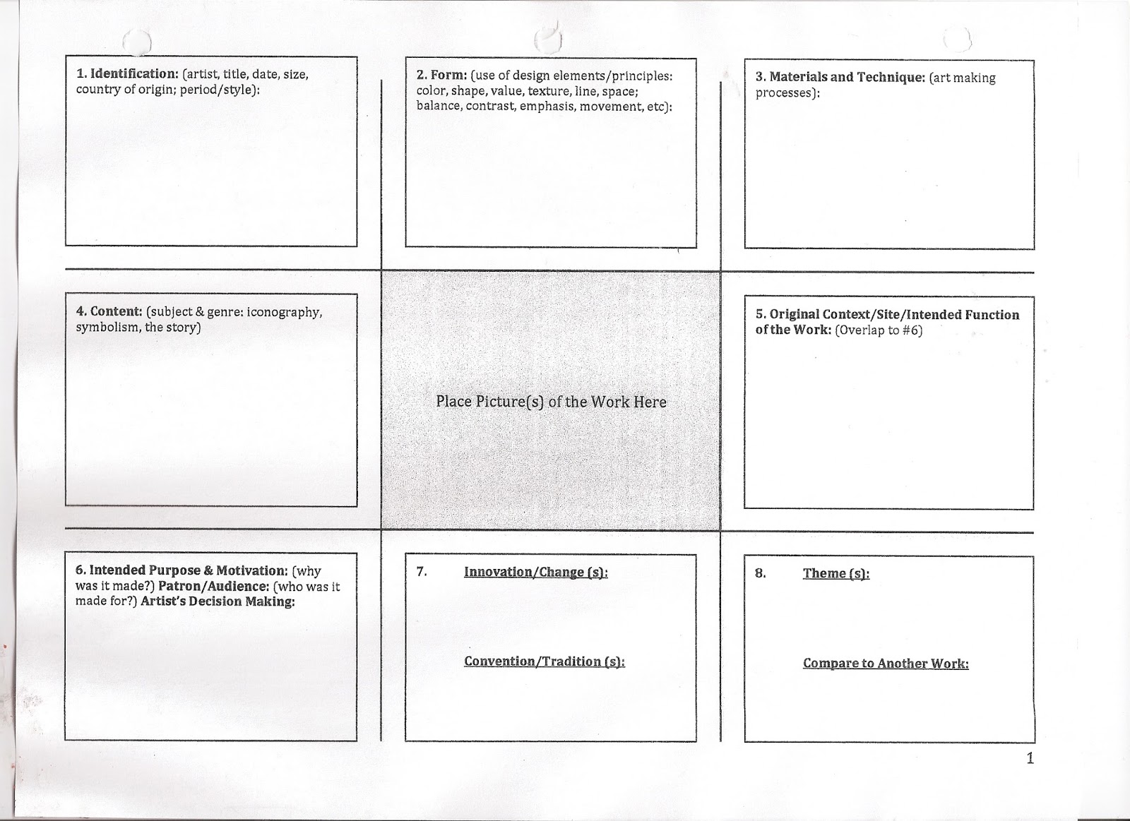 Walton AP Art History: Matrix Template
