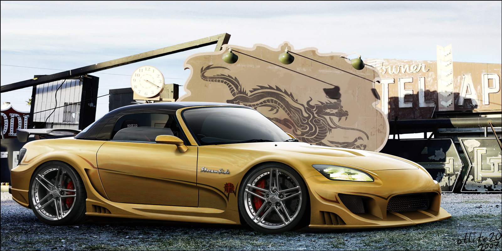 Honda s2000 желтая