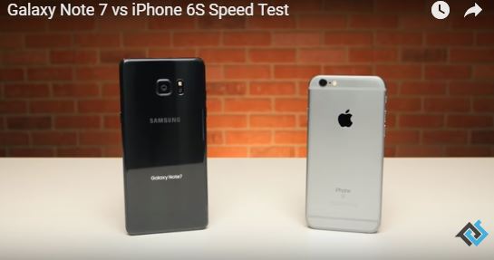 between iPhone 6S and Galaxy Note 7 below where iPhone 6s Beats Samsung Galaxy Note 7 in Real World Speed Test