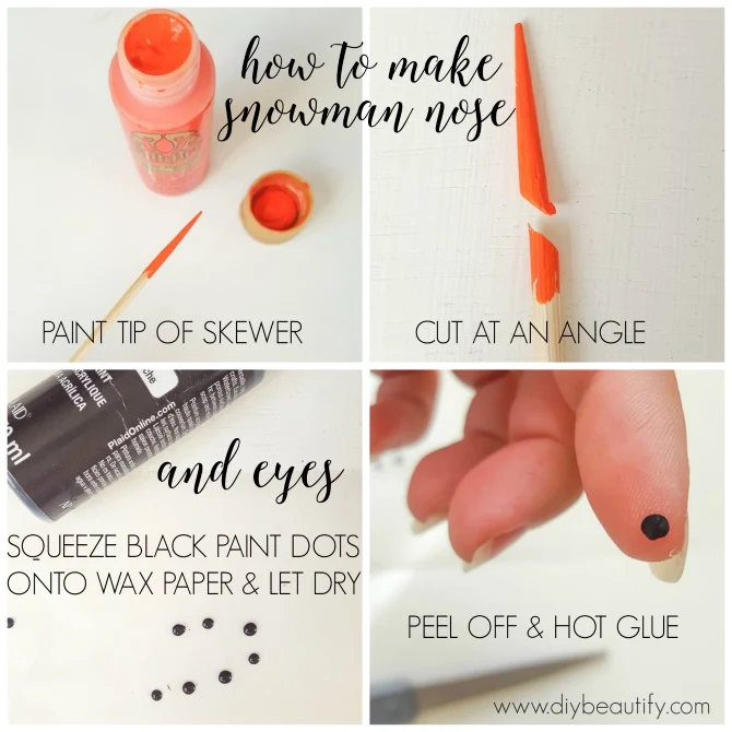 make carrot nose and eyes