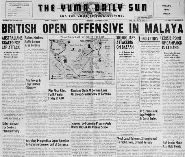 The Yuma Daily Sun, 22 January 1942 worldwartwo.filminspector.com