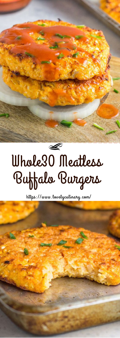 Whole30 Meatless Buffalo Burgers #recipe #ketohealthy 