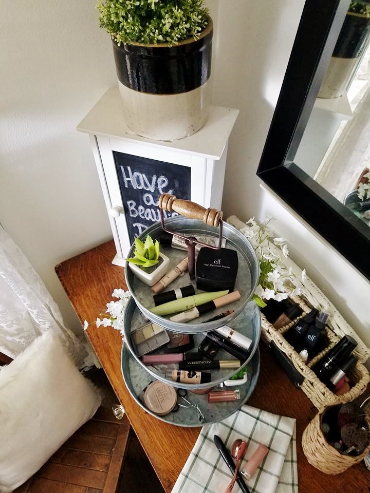 The Quaint Sanctuary { HomeGoods 3 Tier Makeup Stand Storage }