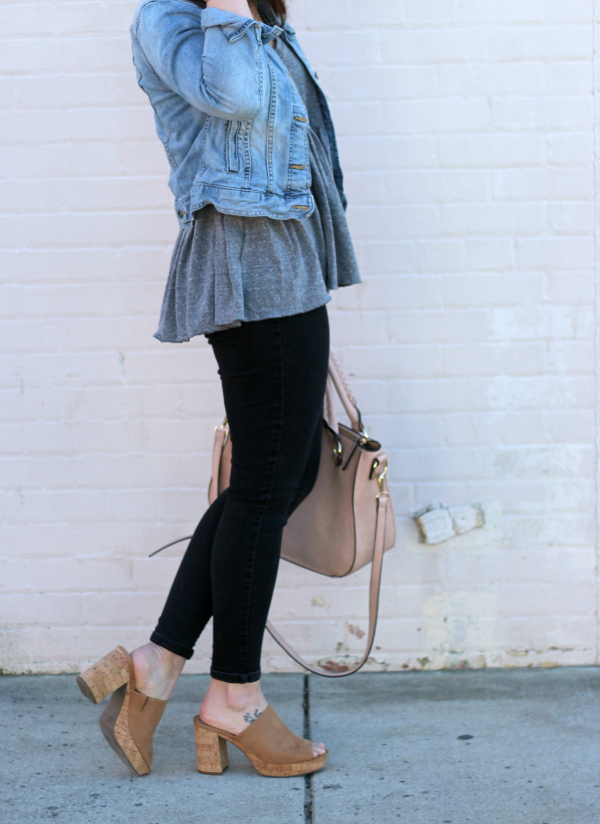 style on a budget, spring style, mom style, north carolina blogger, spring outfit, peplum top