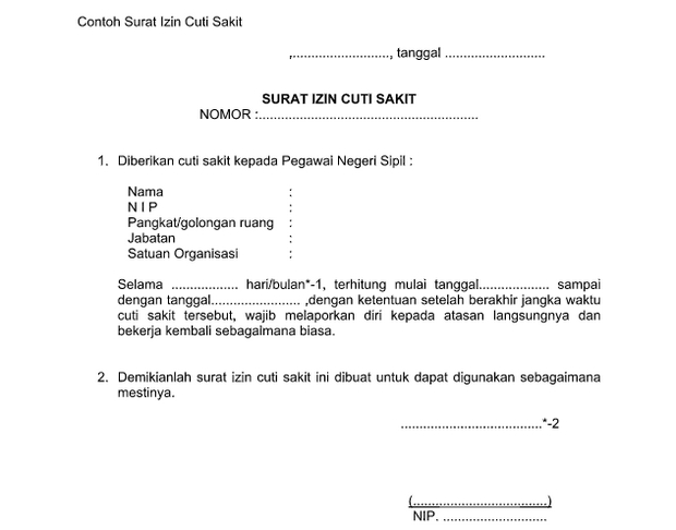 Unduh Surat Izin Cuti Sakit Format Word Unduh Format Sekolah