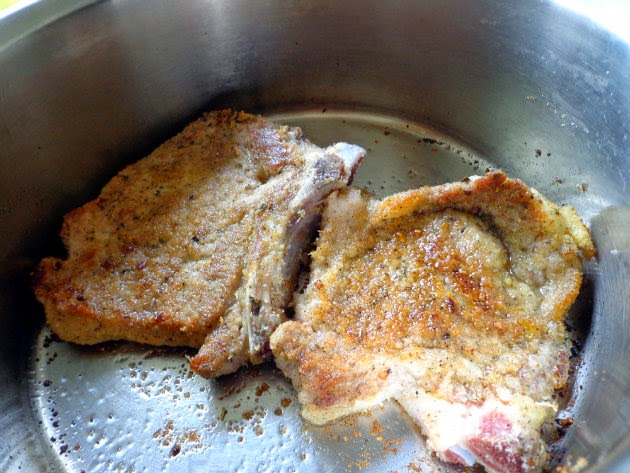 Saute veal in hot olive oil