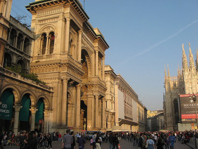 The magnificent Gallerie Vittorio Emanuele II or Victor Emmanuel Galleria in Milan. Photo by Leobarnard.