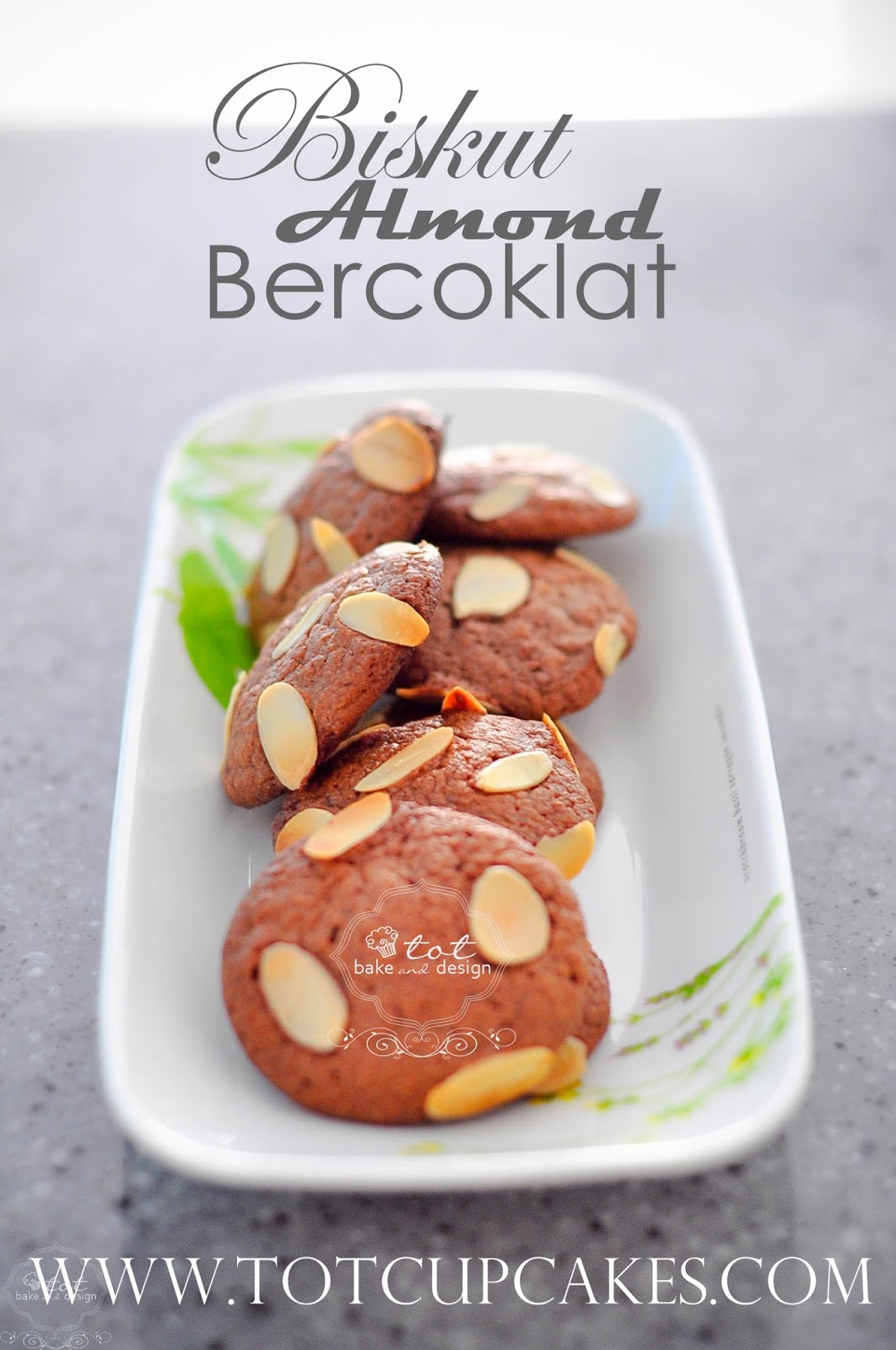 Resepi & Tutorial Biskut Coklat Almond totbakedesign