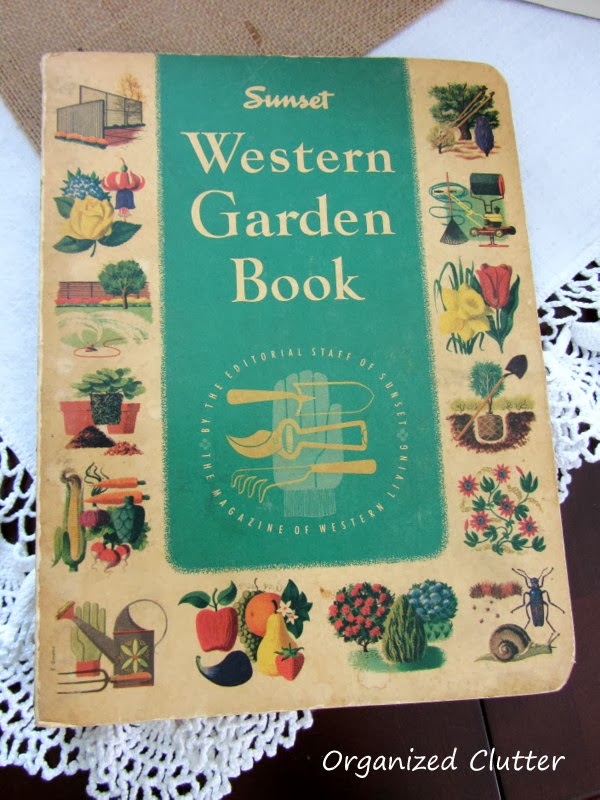 Vintage Gardening Books wwww.organizedclutterqueen.blogspot.com
