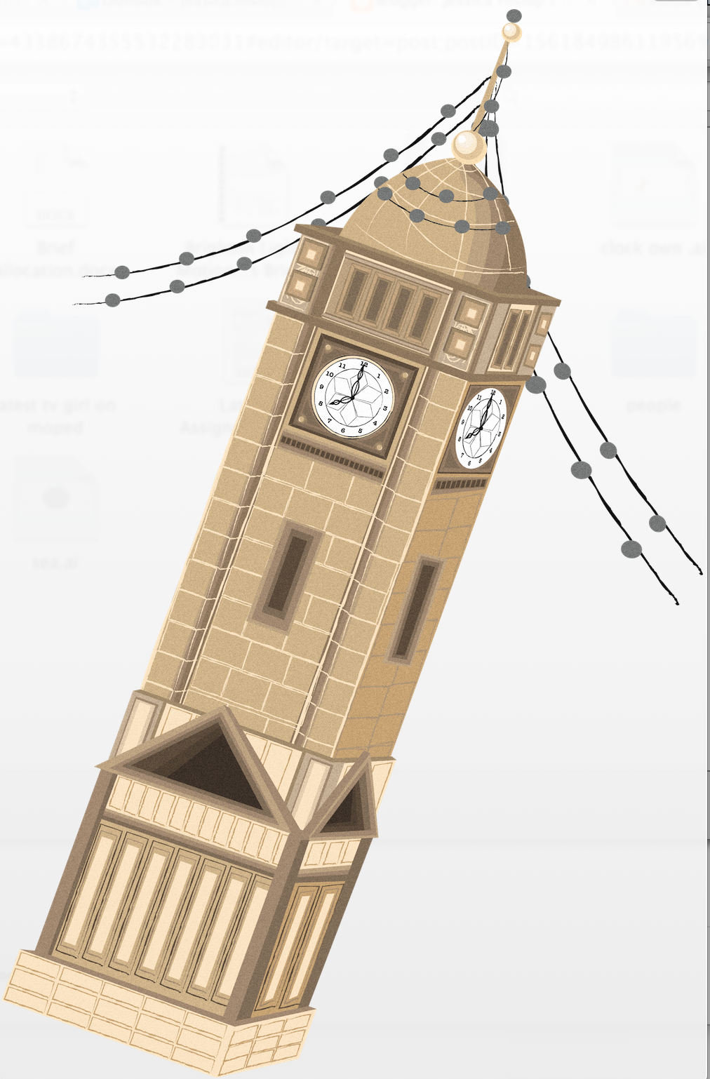 Jessica Hislop's Digital Media Foundation Blog Illustration Clock Tower...