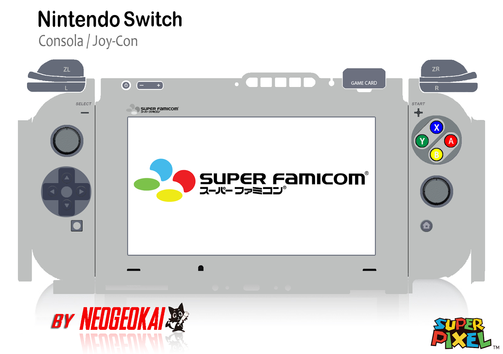 Plantilla Skin PSD Para Nintendo Switch Retro Pixel