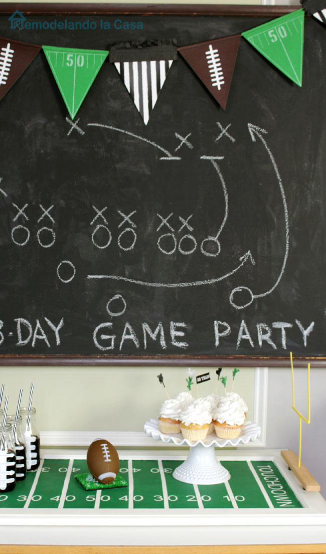 Chalkboard for Football Game day with game strategy
