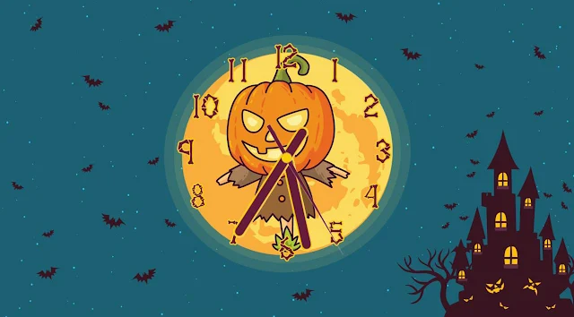 Scarecrow Halloween Clock Screensaver