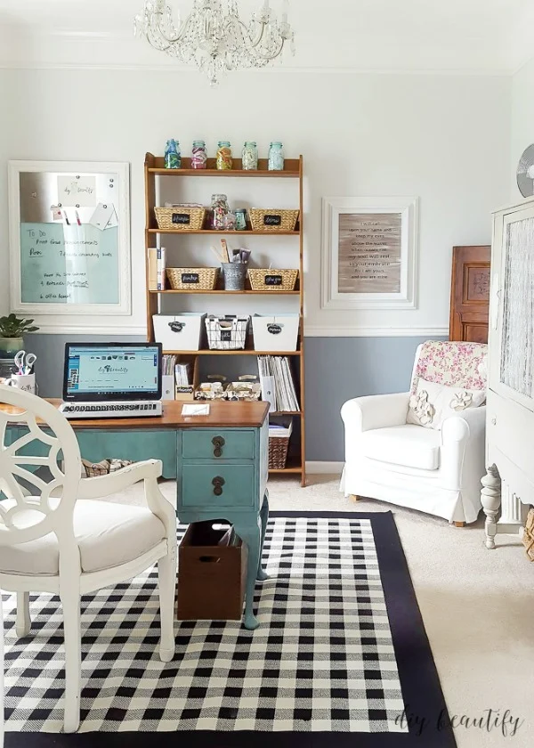 turn an unused dining room into a home office and space for crafting