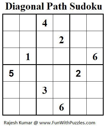 Diagonal Path Sudoku (Mini Sudoku Series #37)