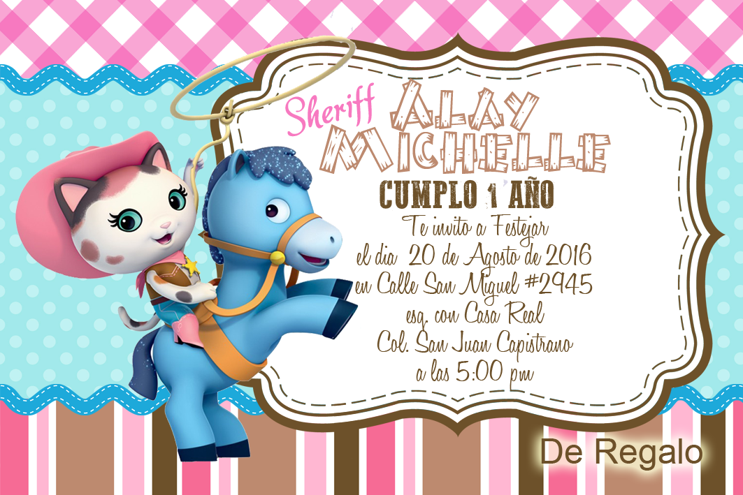 Sheriff Callie Invitation Psd Embroidery And Digital Files