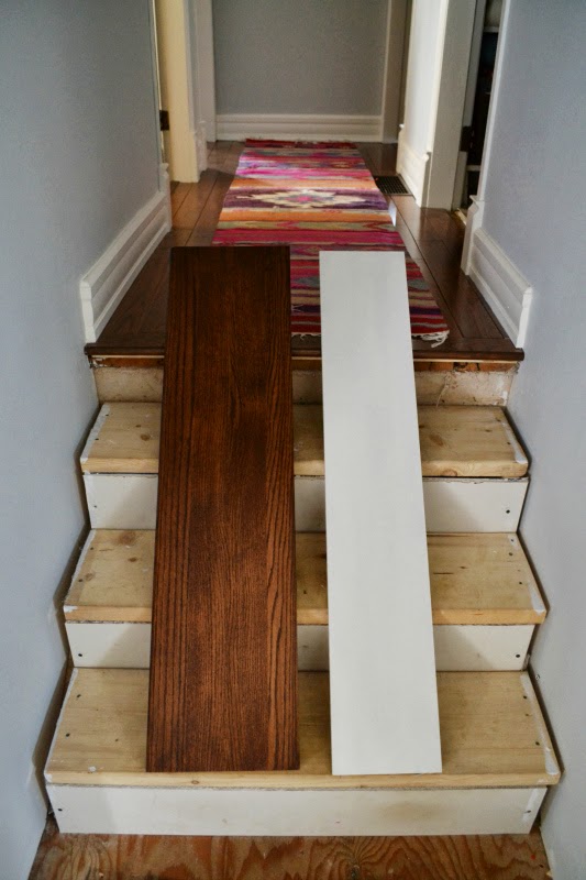 DIY stained stair treads HousePretty