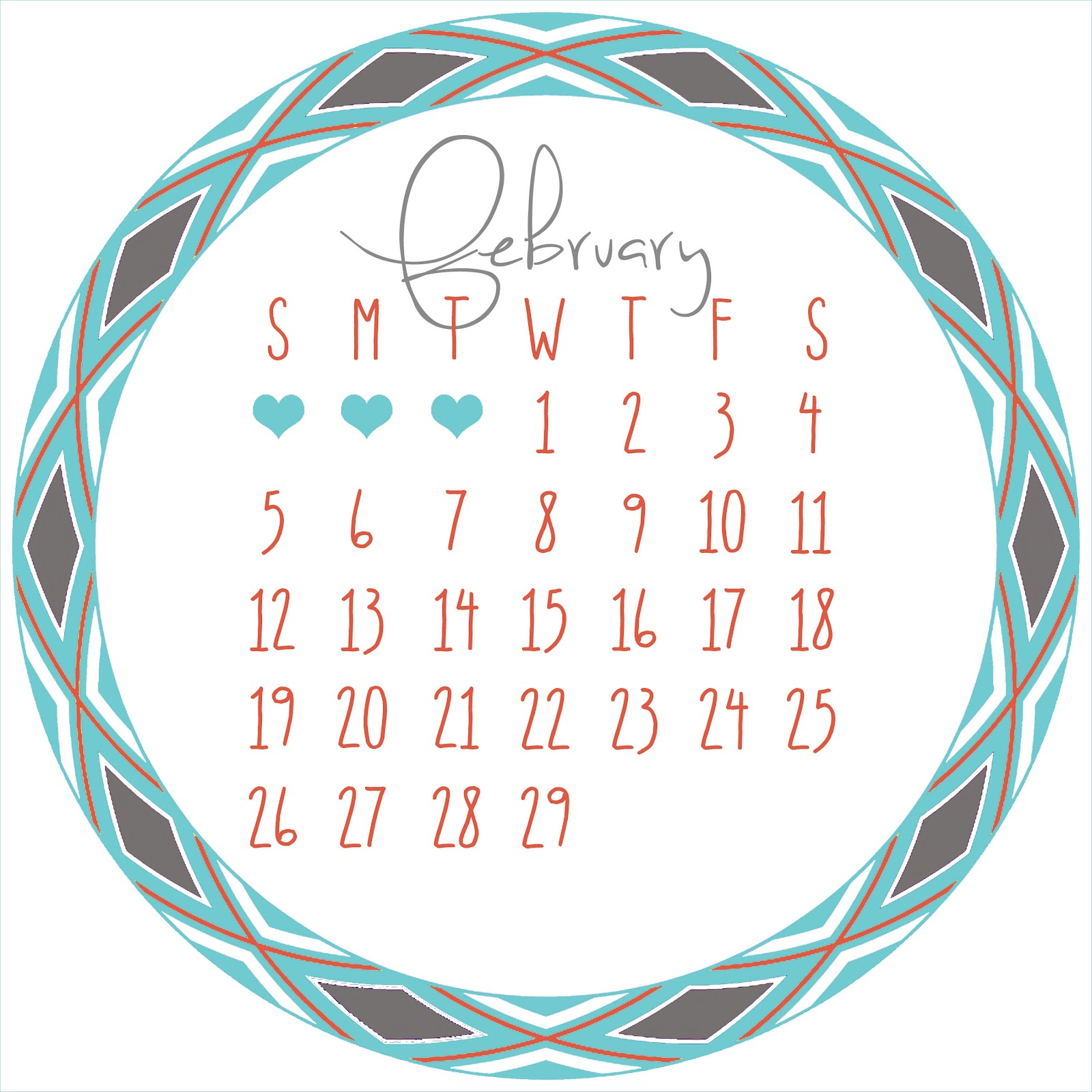 Sissyprint Freebie Friday 2012 Desk Calendar February
