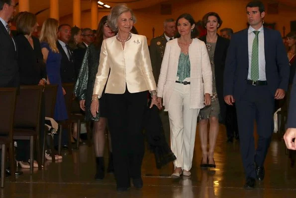 Emeritus Queen Sofia and Spanish Minister of Industry, Trade and Tourism Maria Reyes Maroto attended a gala at Son Termes Bunyola