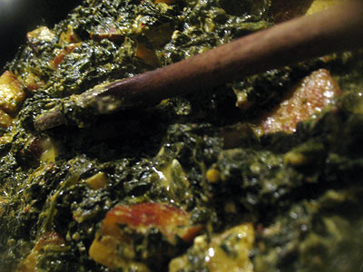 Saag Paneer (Chopped Spinach with Paneer Cheese)