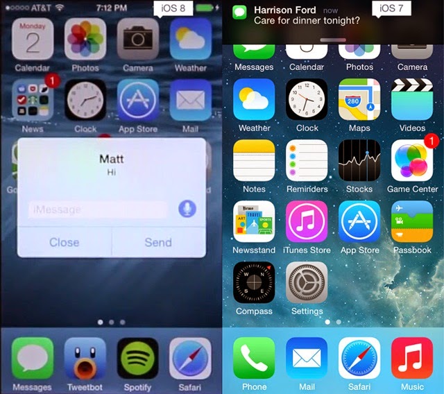 iOS 8 and iOS 7 Splash message notifications