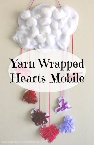 yarn hearts valentine art project