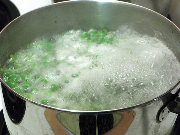 Peas Boiling in Pot of Water