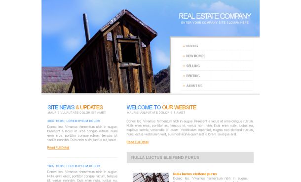Simple Blue Realestate Business Website Template
