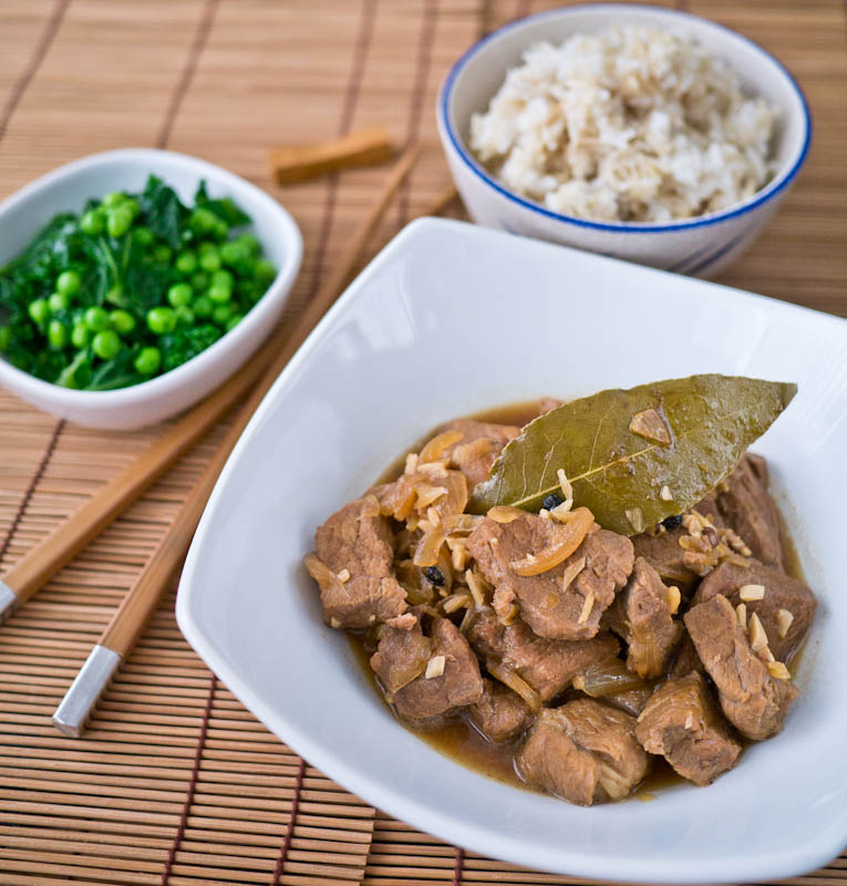 Peaches and Donuts Pork Adobo (Filipino Pork Vinegary Stew)