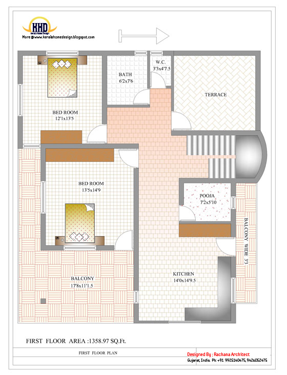Duplex House First Floor Plan - 2878 Sq. Ft. (267 Sq M) - March 2012