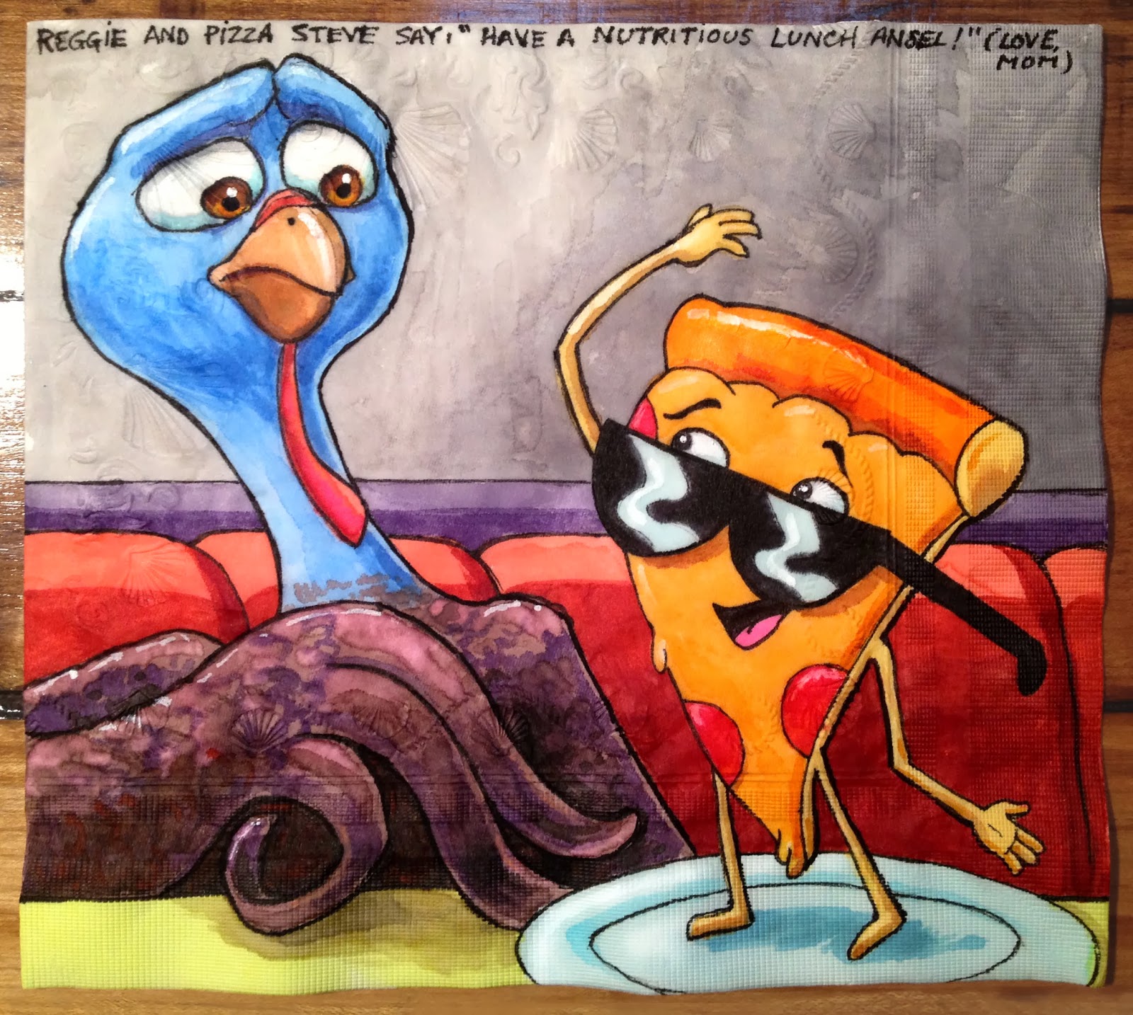 Daily Napkins Reggie From "Free Birds" with Pizza Steve from "Uncle