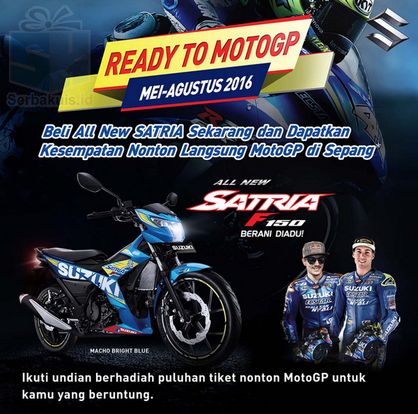 Undian Suzuki Satria F150 Berhadiah Puluhan Tiket MotoGP Sepang Undian Suzuki Satria F150 Berhadiah Puluhan Tiket MotoGP Sepang