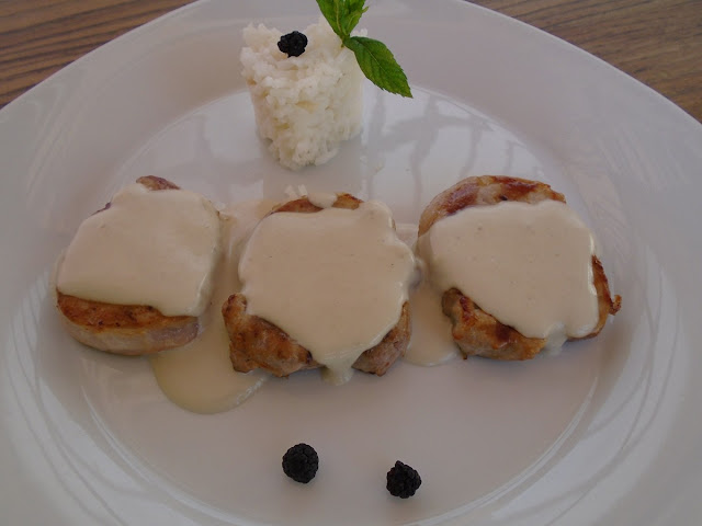 solomillo de cerdo ibérico con salsa al cabrales