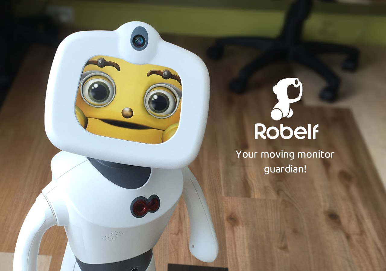 Robelf A mobile monitor robot to keep an eye on your home & family