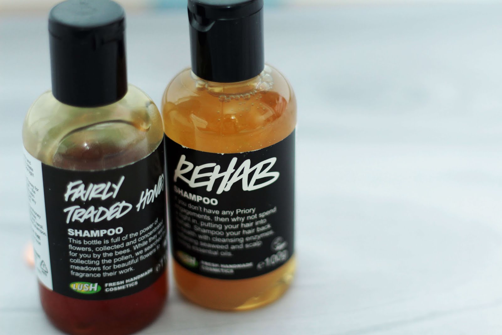 Lush rehab and fairly traded honey shampoo review