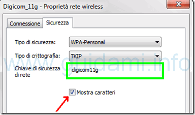 Chiave di sicurezza di rete WiFi