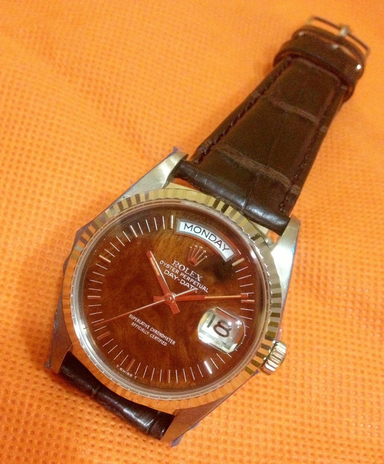 Hong Kong Watch Fever 香港勞友: Rolex Ref 18039 Day Date White Gold with Oak  Dial