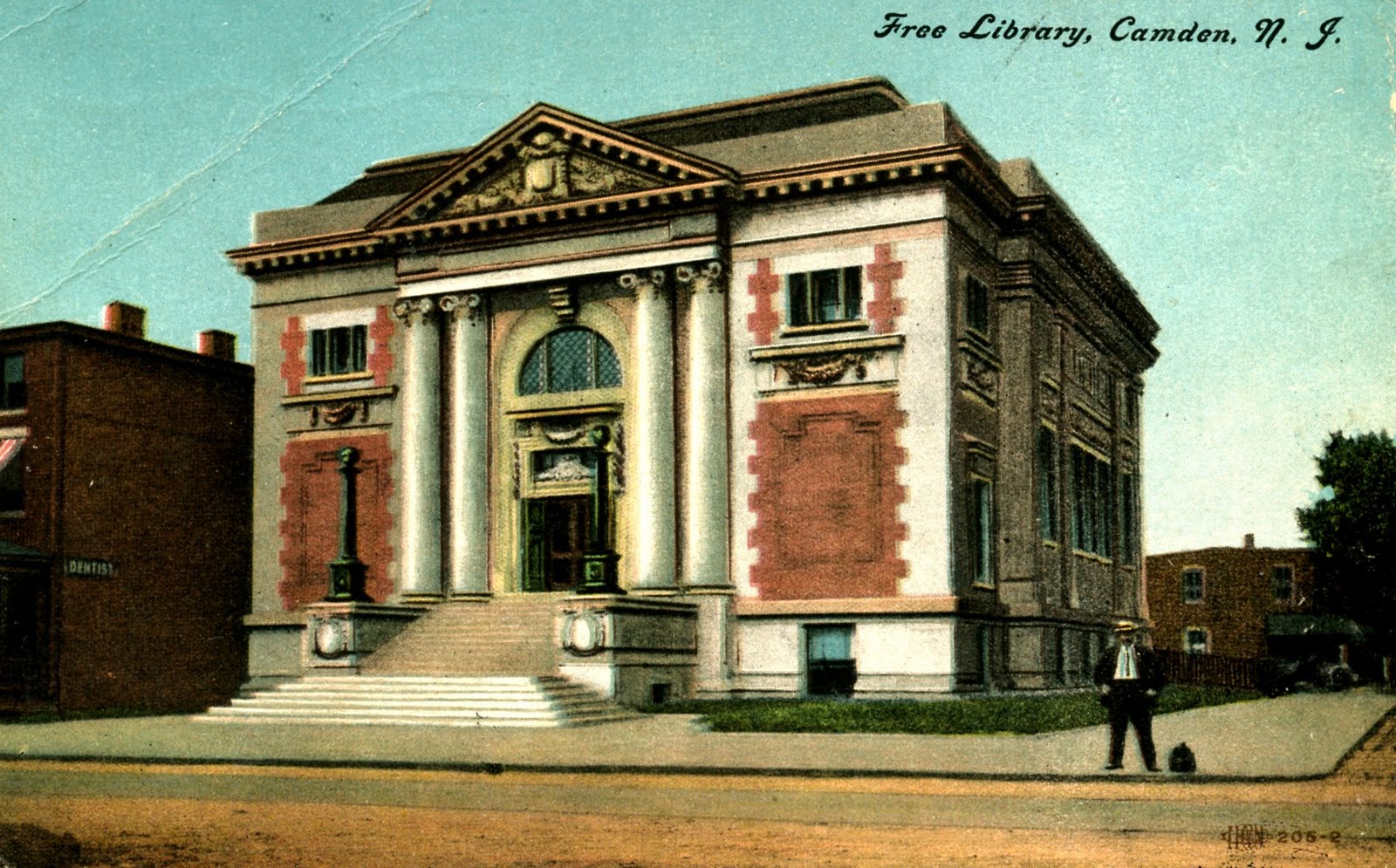 Library Postcards 1910 Free Library, Camden, New Jersey