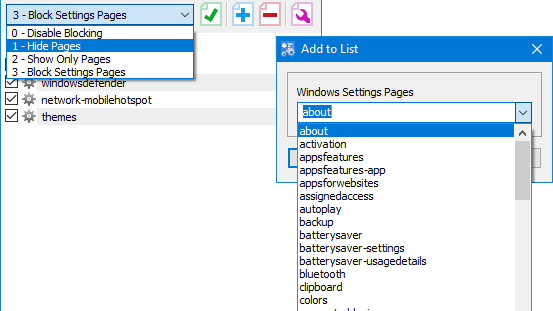 Disable page