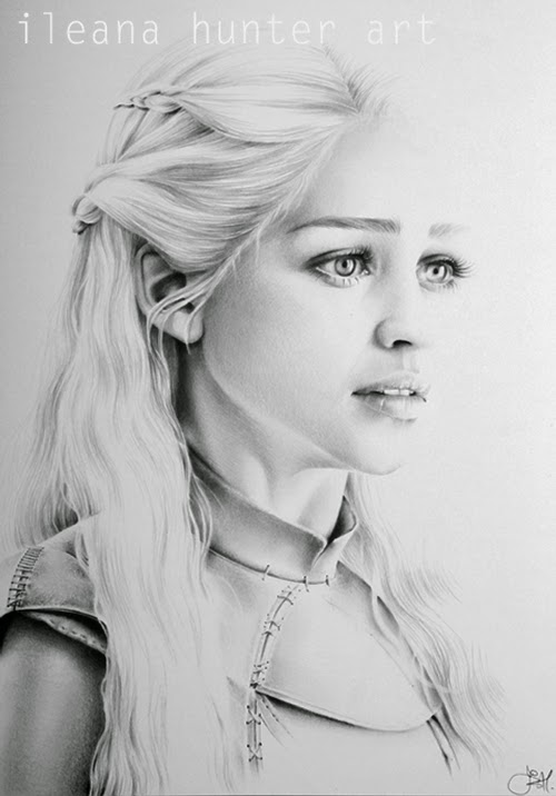18-Emilia-Clarke-Daenerys-Khaleesi-Ileana-Hunter-Recognise-Portrait-Drawings-Detail-www-designstack-co