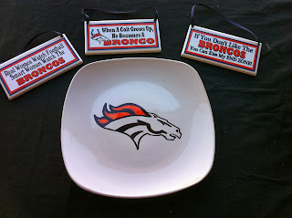 Denver Bronco Logo Decorative Plate DIY