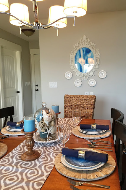 How to Style a Coastal, Beach, or Natucal Kitchen Table with Jen Gallacher. www.jengallacher.com #tablescape #coastalstyle #kitchensetting