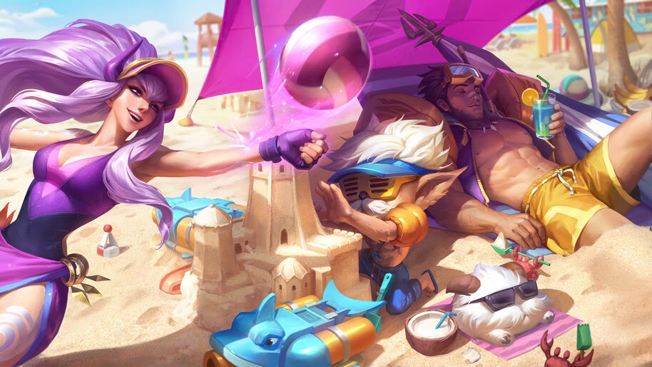 Pool Party, Heimerdinger, Splash Art, 8K, #3.2133